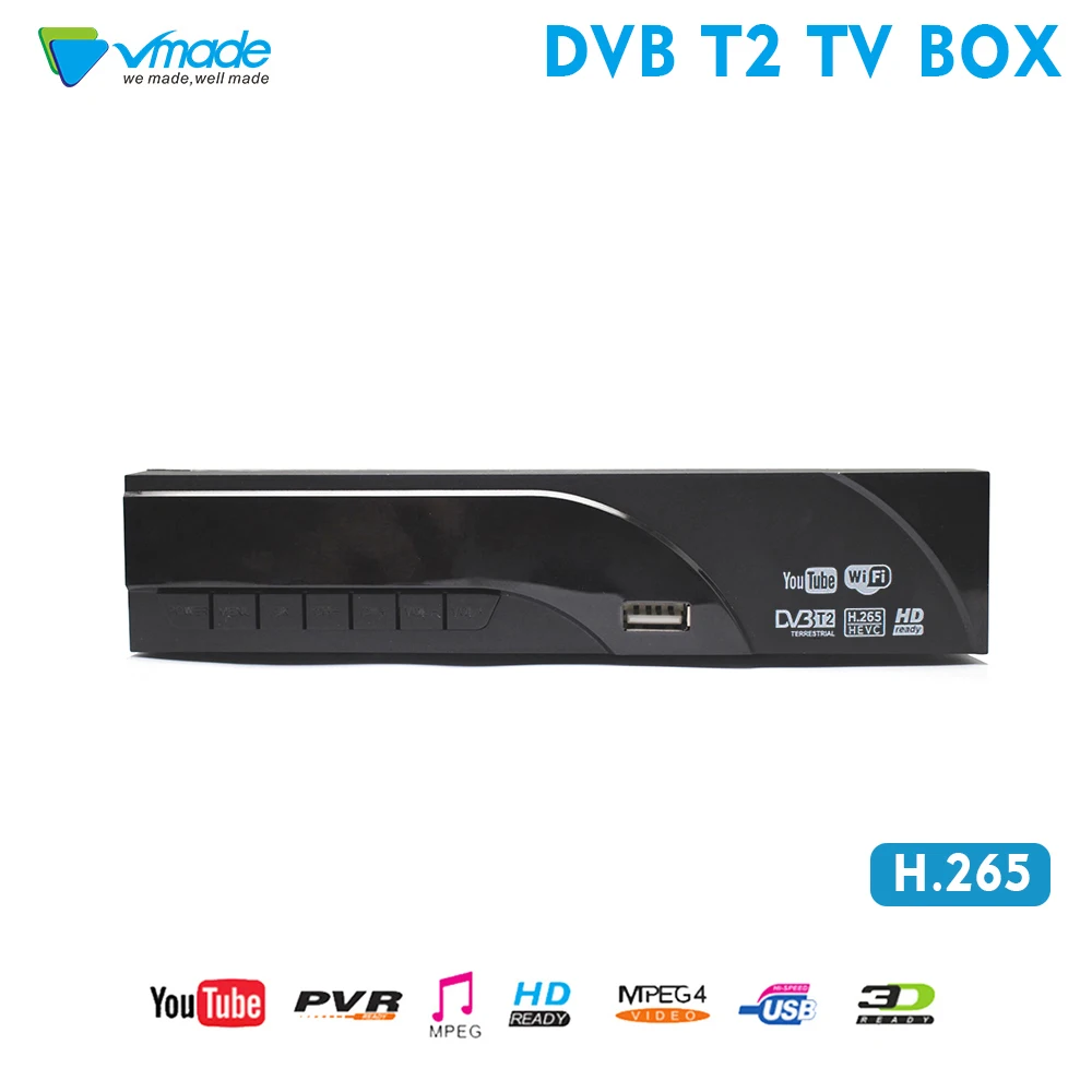 Vmade цифровой декодер DVB T2 приемник H.265 HEVC HD наземных ТВ Поддержка Youtube T тюнер MPEG 4 Set