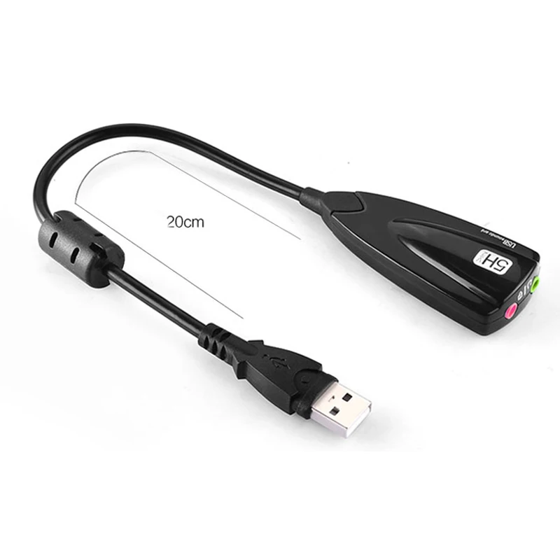 Звуковая карта USB 2 0 5HV2 внешний адаптер 7 1 каналов с 3D виртуальным звуком звуковая