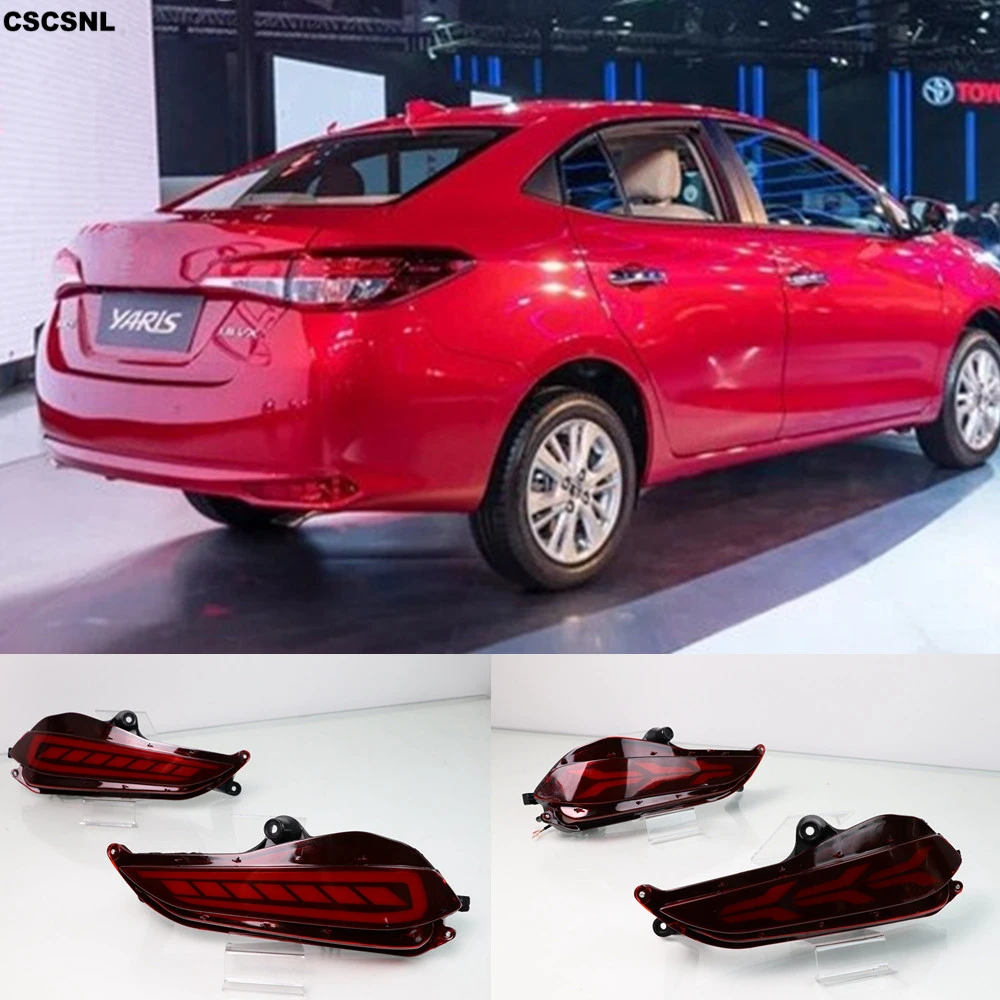 CSCSNL 2 шт. для Toyota Yaris светодио дный задний бампер дальнего света сзади ходовые огни стоп-сигналы ходовые огни