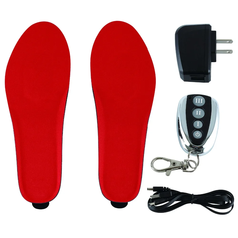 Rechargeable battery heated socks insoles foot warmer 3 temperature