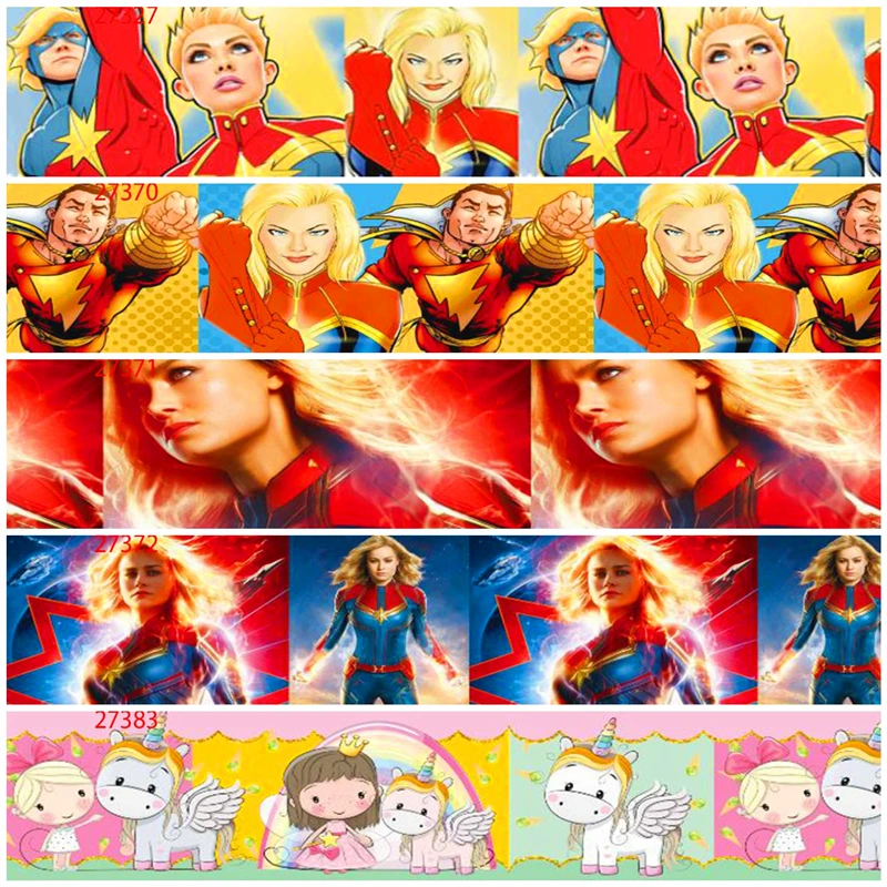 

25 38 50 75mm width princess girl Printed polyester Grosgrain Ribbon Satin Ribbon Cartoon Ribbons GG10