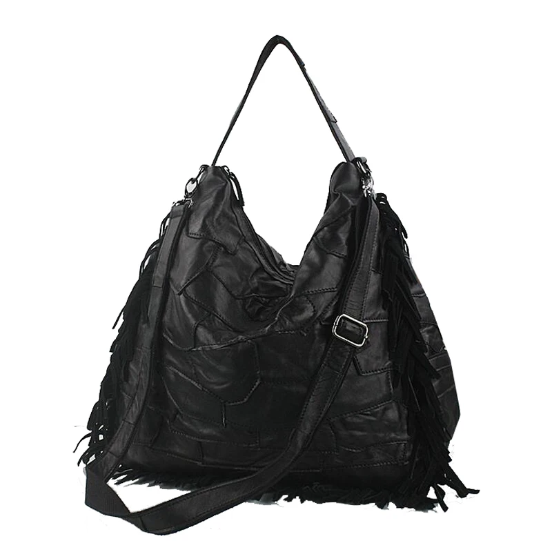 Lomantina Hot Fashion Women Patchwork Tassel Shoulder Bag Black Lomantina Hot Fashion Women Patchwork Tassel Shoulder Bag Black Messenger Bags Fringe Handbags High Quality In From Luggage On