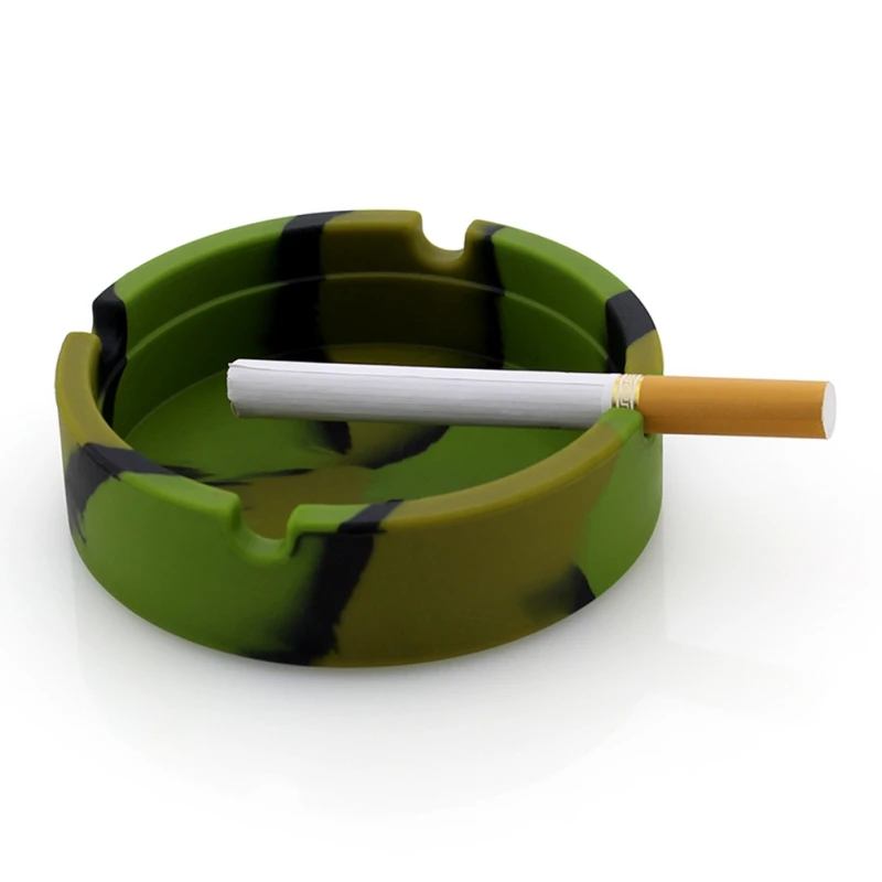 Luminous Silicone Gel Ashtray Light Circular Ashtray New Fluorescent Smoke Convenient Cigarette Case Drop Creative Ashtrays