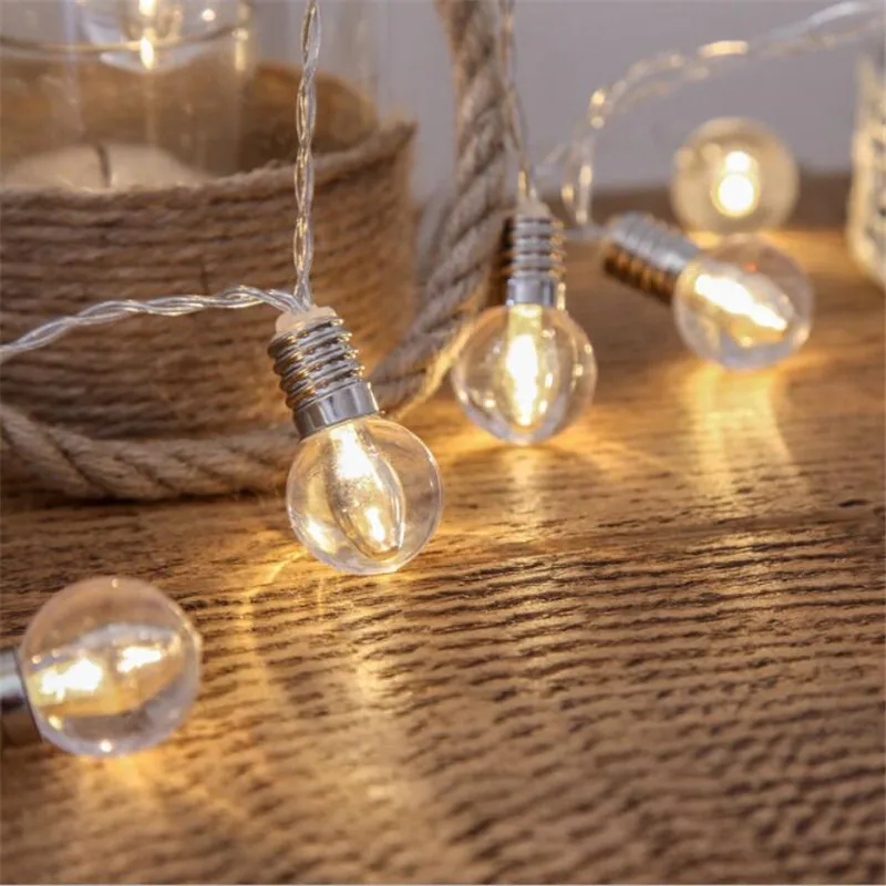 

3.0M 20 Led Wedding String Fairy Light Christmas LED Globe Festoon Bulb Led Fairy String Light Outdoor Party Garden Garland Lamp