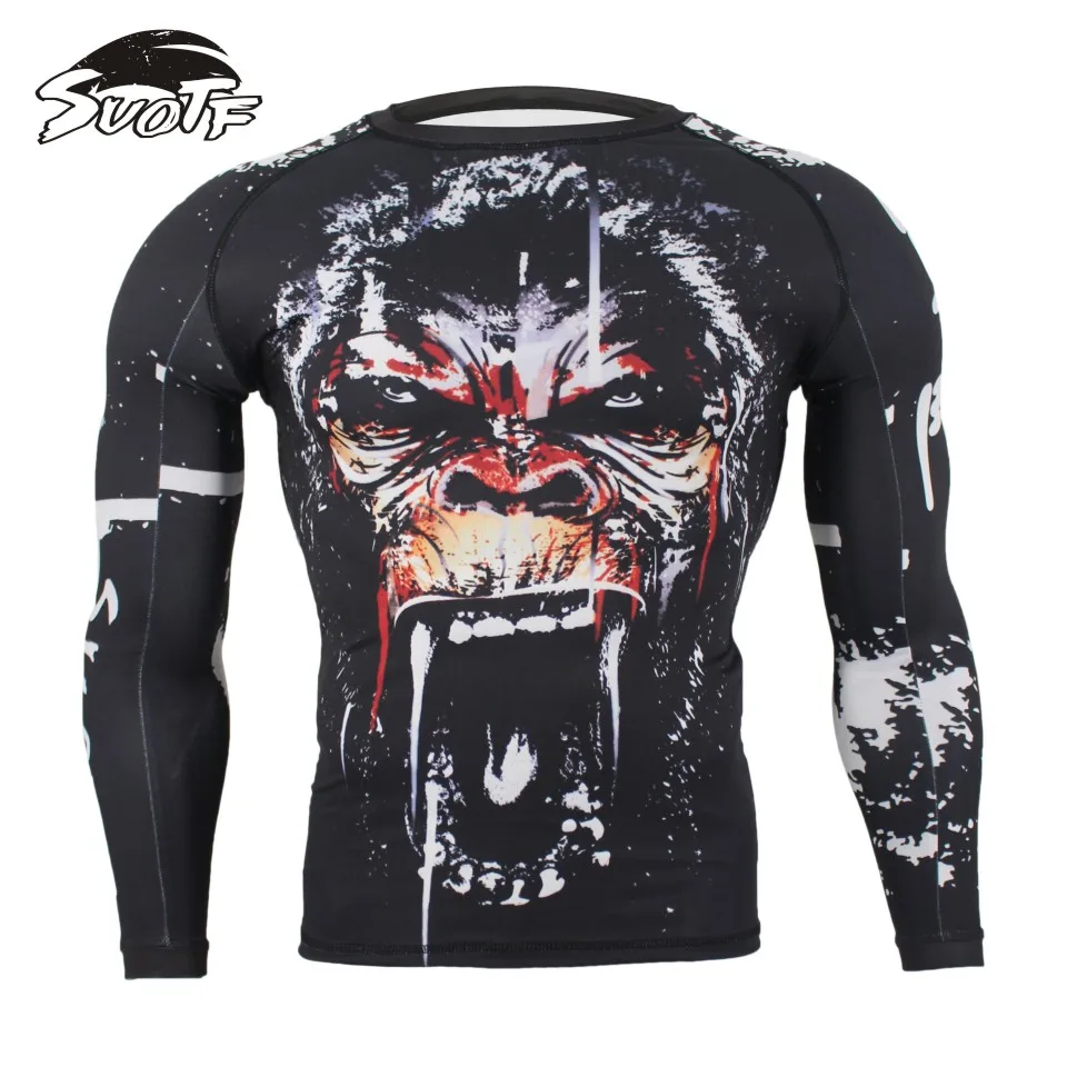 SUOTF MMAออกกำลังกายสักรูปแบบลิงมวยไทยกีฬาเสื้อกันหนาวแขนยาวมวย