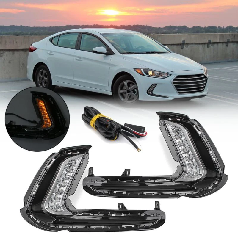

LED Fog Light DRL Turn Signal Lamp Daytime Running For Hyundai Elantra 17 18 AD