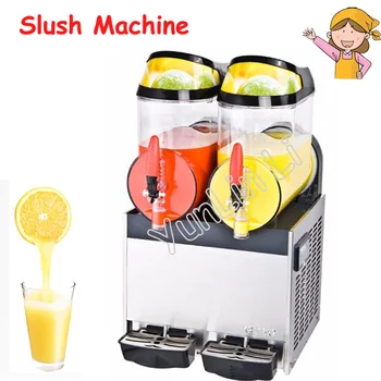 

Double Tank Beverage Machine Stainless Steel Drink Iced Granita Crushed Ice Maker Machine Slush Machine XRJ-10L*2