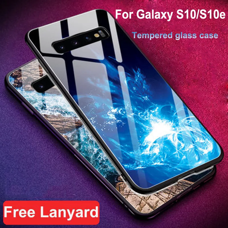 Tempered Glass Case For Samsung Galaxy S10 G9730 Cover Soft Silicone Frame Hard S10e G9700 Cases shell | Мобильные телефоны и