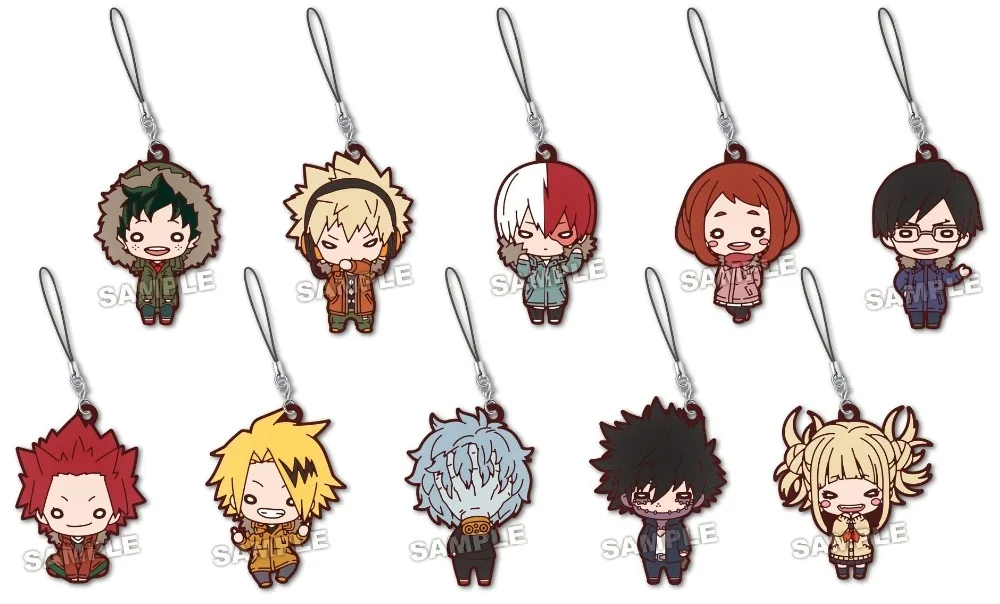 My Hero Academia Anime Hero Uniform Rubber Strap Charm Keychain