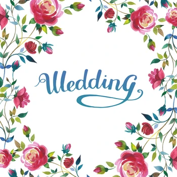 

Floral Flowers Custom Wedding Tapestry Photo Backdrop Wall Decoration Banner Bridal Shower XT-5378