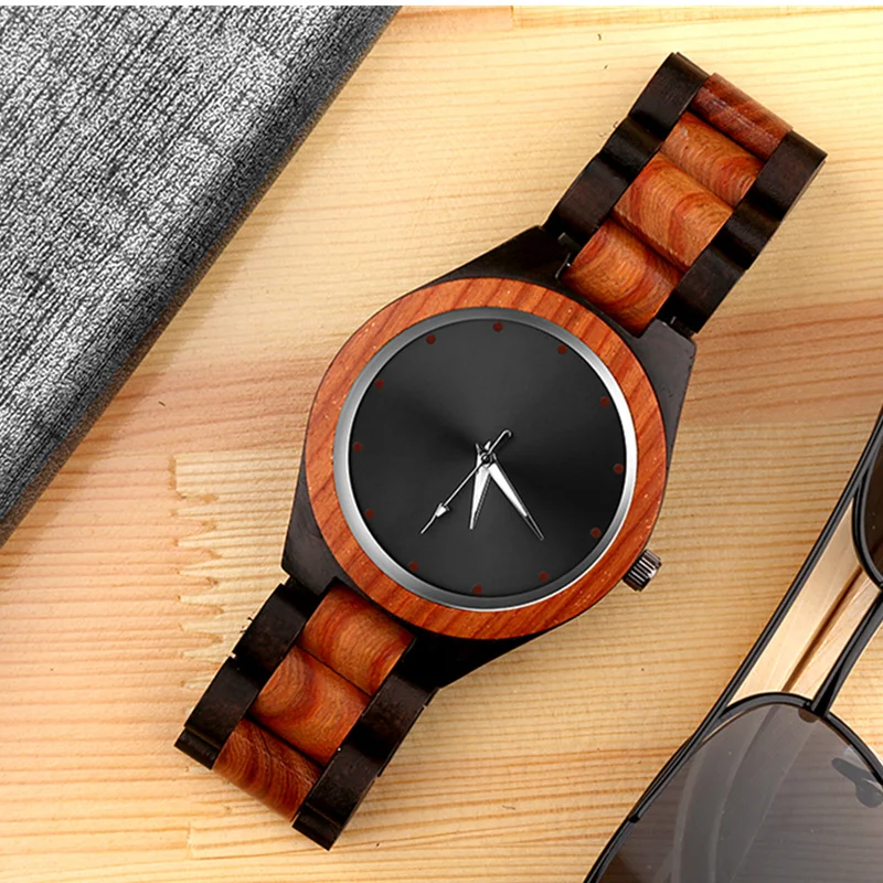 Achat De luxe En Bois Montre Hommes Unique En Bois Montres De Mode Creative Hommes de Montre Hommes Montre En Bois Horloge reloj madera erkek kol saati