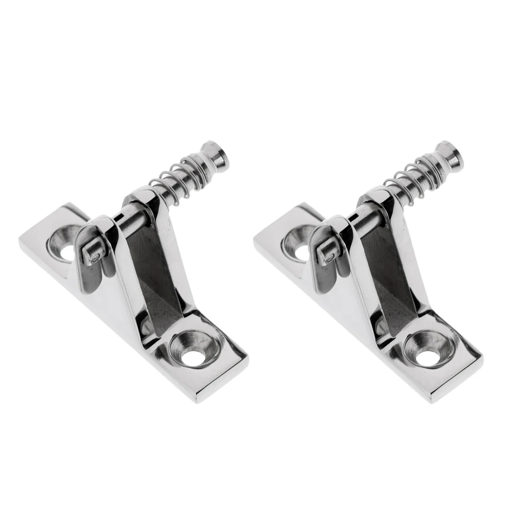 2PCS 316 Stainless Steel Deck Hinge Boat Bimini Top Fitting 90° Removable Pin