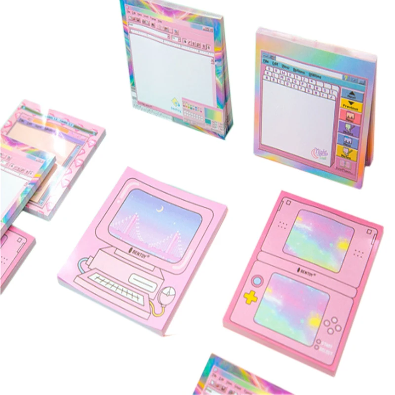 

10packs /lot New Computer Game Shape Paper DIY Self-Adhesive Memo Pad Diary Sticky Notes Office School Supplie Wholesale