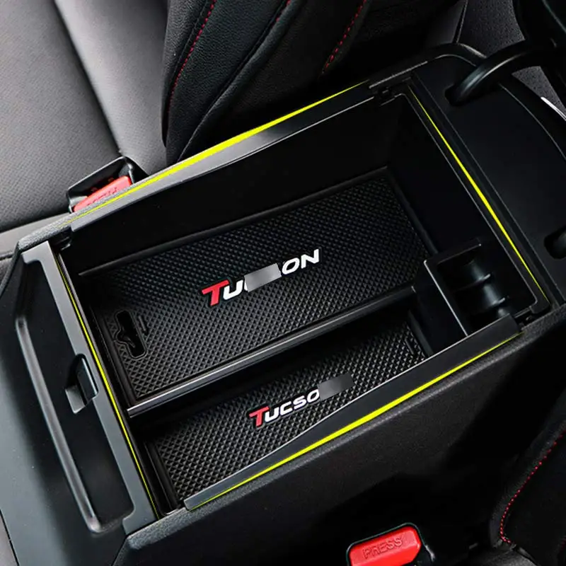 

ACCESSORIES FOR 2016 2017 HYUNDAI TUCSON CENTRAL ARMREST STORAGE BOX CONTAINER HOLDER TRAY CAR ORGANIZER CAR STYLING