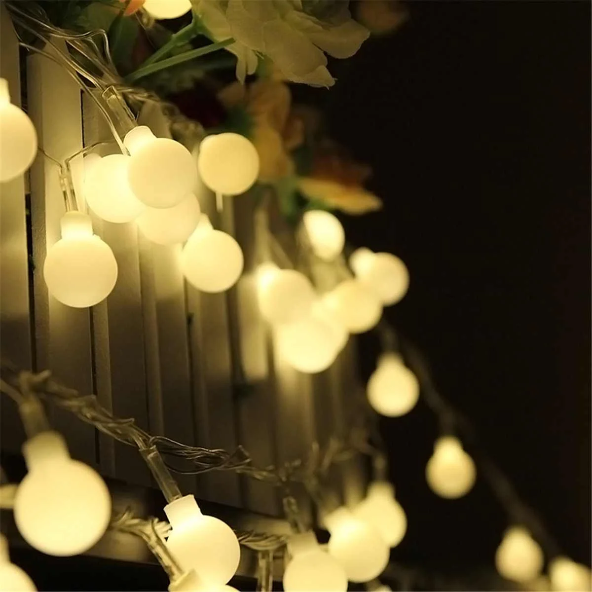 

Solar Powered 50LED String Light Ball Bulb Holiday Lighting Strings Sensor Lamp Garden Garden Home Party Wedding Decoration 7M