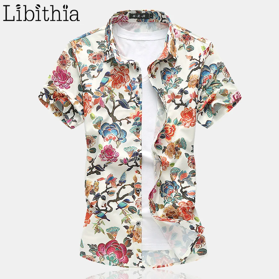 slim floral dress shirt