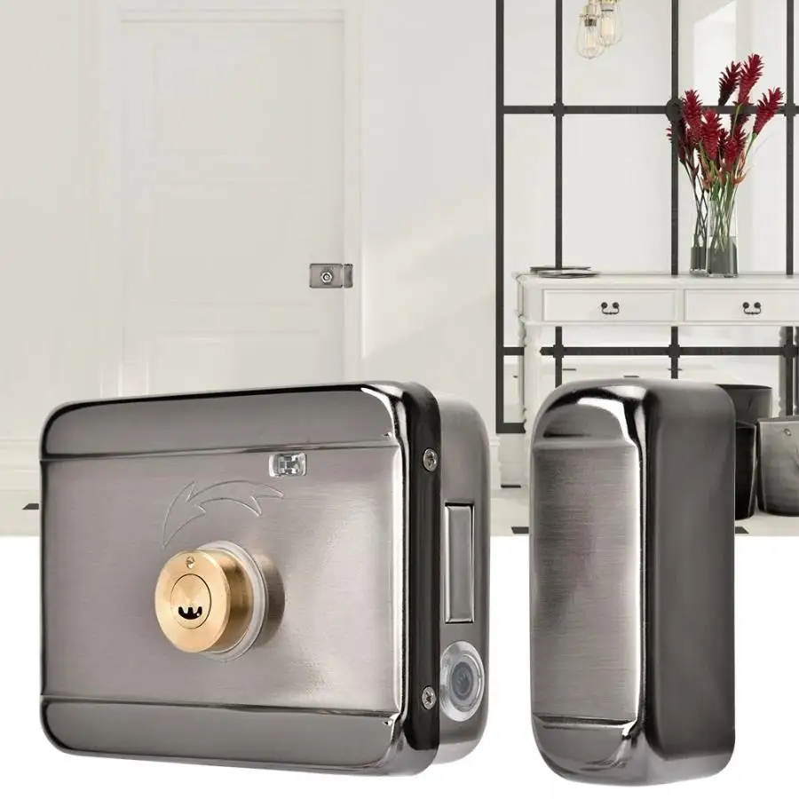 

12V Silver Double Head Electronic Access Remote Control System Intelligent Door Lock smart door lock