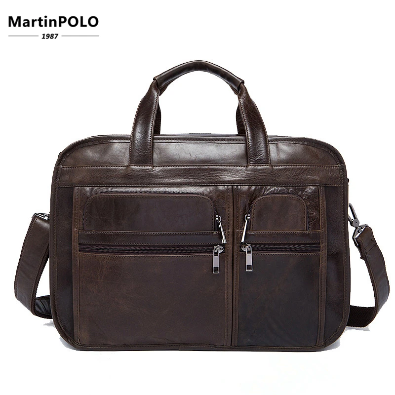 

2019 Business Messenger Bags Men's Briefcases Leather Male Laptop Bag Man Shoulder Bags Genuine Leather Briefcases MLT8893