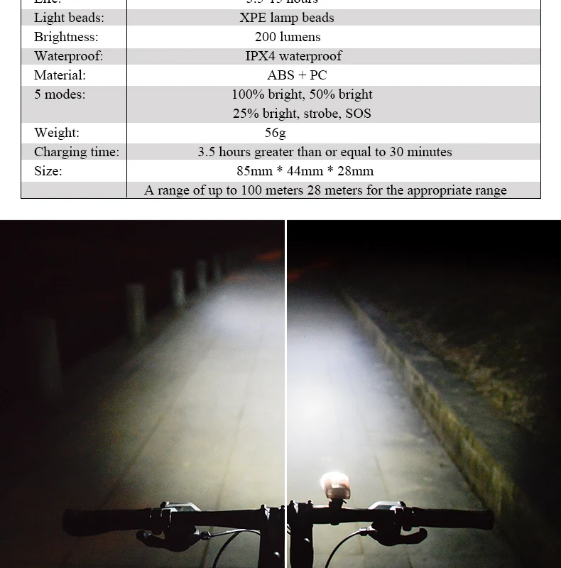 Excellent Wheelup bike light USB rechargeable mountain cycling bicycle light Mini warning lights bike accessories waterproof 3