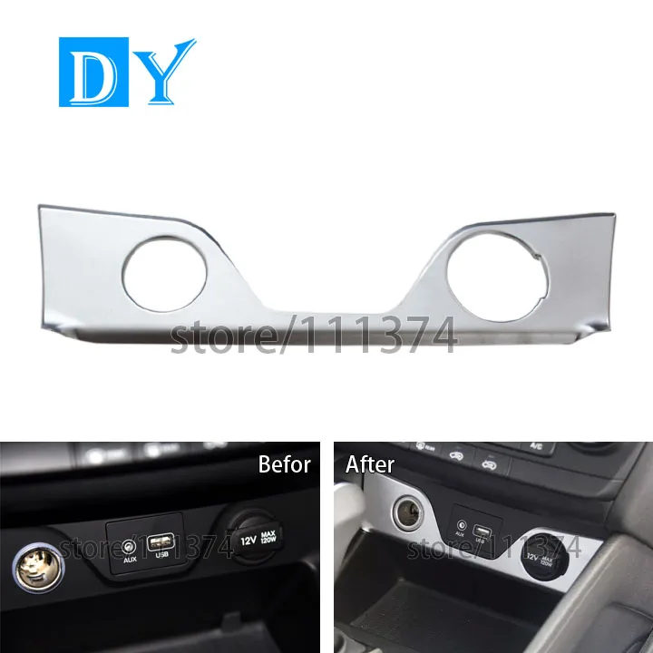 

Car Styling ABS Cigarette Lighter Switch Frame Cover Decoration Trim For Hyundai Tucson 2015 Chrome Sticker Chromium
