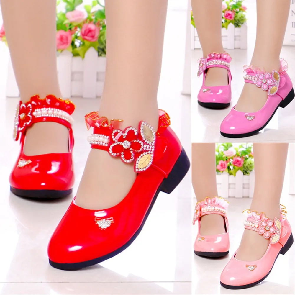 2019 girl crystal pearl sandals princess shoes sandals kids sneakers girls shoes jelly sandals summer sandals for girls 40J23 (3)