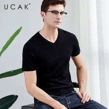 UCAK Brand Sweater Men Casual Short Sleeve V-Neck Pull Homme Pure Merino Wool Pullover Men Autumn Winter Cashmere Sweaters U3001 UCAK Brand Sweater Men Casual Short Sleeve V-Neck Pull Homme Pure Merino Wool Pullover Men Autumn Winter Cashmere Sweaters U3001