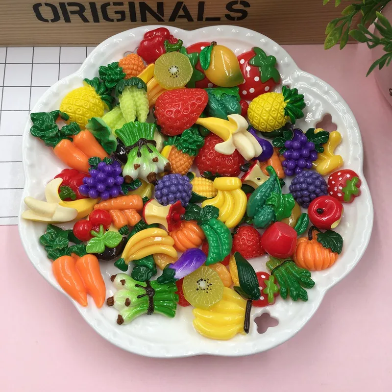 

Free Shipping! 10pcs/lot Resin Mix Miniature Fruit&Vegetable, Flatback Cabochon for Phone Decoration, DIY ,Scrapbooking(15-25mm)