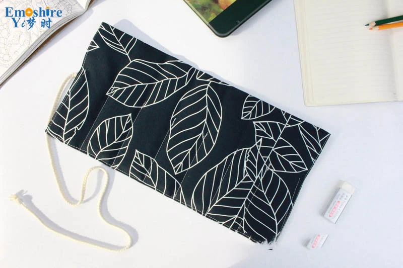 Emoshire Pencils cotton fabric blinds exclusive original color lead pencil large capacity hole pencil pencil bag (3)