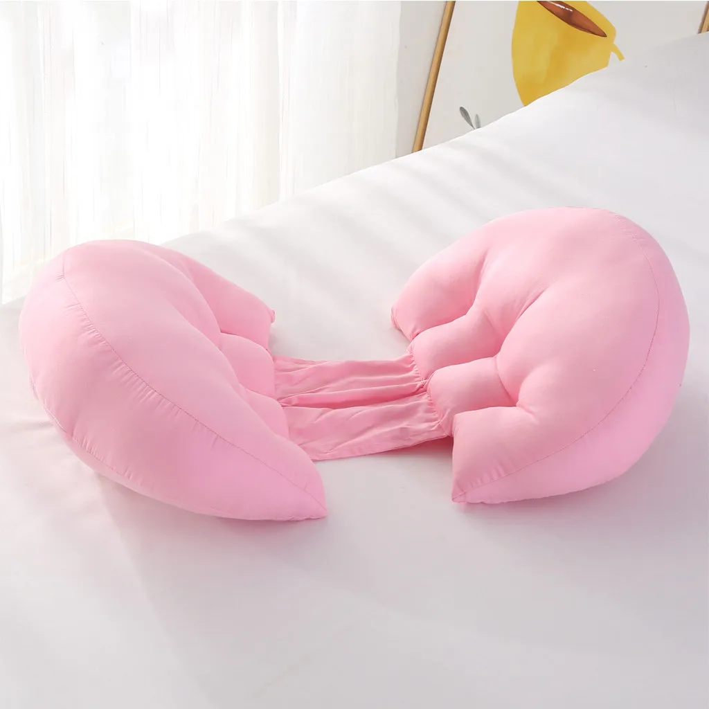 Подушки для беременных женщин, для беременных, для беременных, одноцветные, для сна, u-образная подушка, подушка для живота, для беременных, спящий на боку - Цвет: Pink