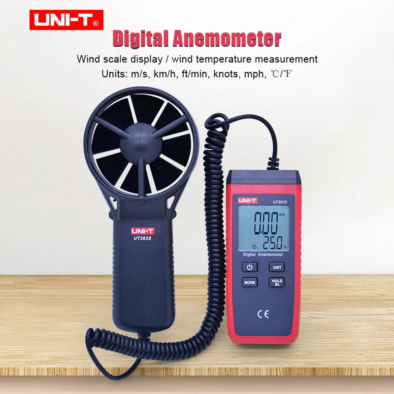 

UNI-T UT363S Mini Anemometer Auto range Data hold Wind Speed Meter Temperature tester MAX/MIN/AVG Wind Level 0~12