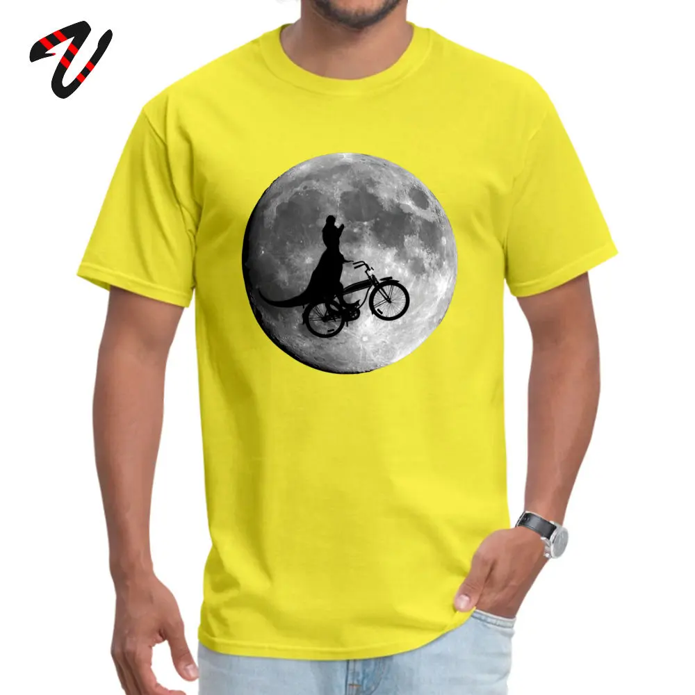 Cheap Men's T-Shirt Crew Neck Short Sleeve Cotton Fabric Dinosaur riding a bike Tees Group Top T-shirts Drop Shipping Dinosaur riding a bike 8995 yellow