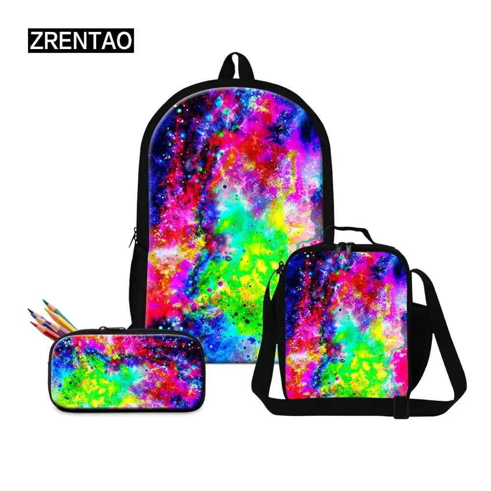 Bst школьные принадлежности красочный красивый Вселенский рюкзак для Galaxy с LunchbagPencilBag наборы для подростков мальчиков и девочек студентов колледжа - Цвет: 3 PCS Set 2