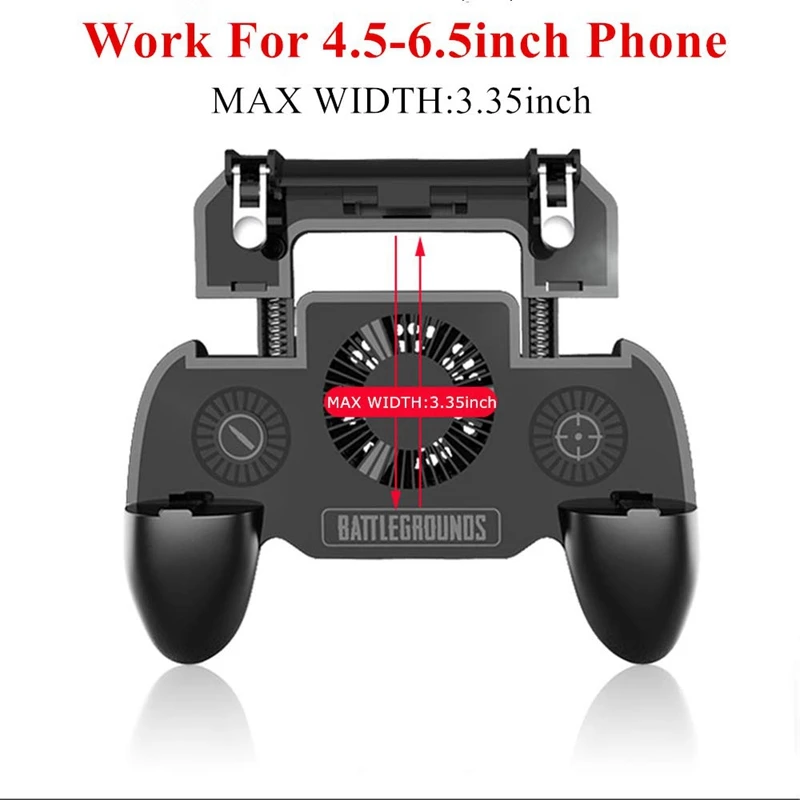  Gaming Grip With Portable Charger Cooling FanFor Pubg Mobile Controller L1R1 Mobile Game Trigger Jo