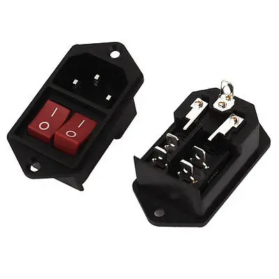 AC 250 В/6A 125 В/10A Twin On/Off Rocker Switch Iec320 C14 входной Разъем Питания 2 ШТ. | Обустройство дома
