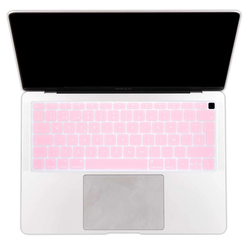 Redlai клавиатура чехол для нового MacBook Air 2018 13,3 "A1932 retina & Touch ID красочные/градиент ЕС/Великобритания Испанский клавиатура пленка кожи