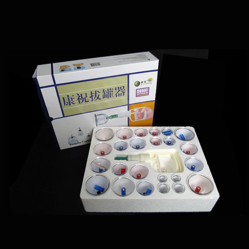 24 Pieces Kangzhu Massage Vacuum cupping set Suction Cups Chinese Traditional Cupping jar Acupunture Vacuum Cupping Set