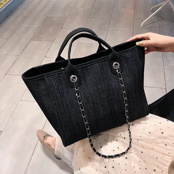 

New Fashion Women's Jeans Leisure Handbag Large Capacity Shopping Bag Brand Designer Luxury Shoulder Bag Fashion Travel Bag