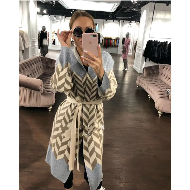 L'eau 2018 Feminino Chandail Cavalier Vêtements À Knit Poncho Laine Nouveau Hiver Longues Gris Bambou Ondulation Manches De Femmes Fiber Velours Cardigan nAZ0fwq0