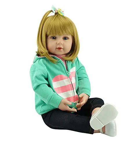 NPK кукла, кукла, 47(Европа)/60 см мягкие на ощупь силиконовые перерожденные куклы младенцы, виниловые игрушки большие куклы для девочек, детские куклы со светлыми волосами