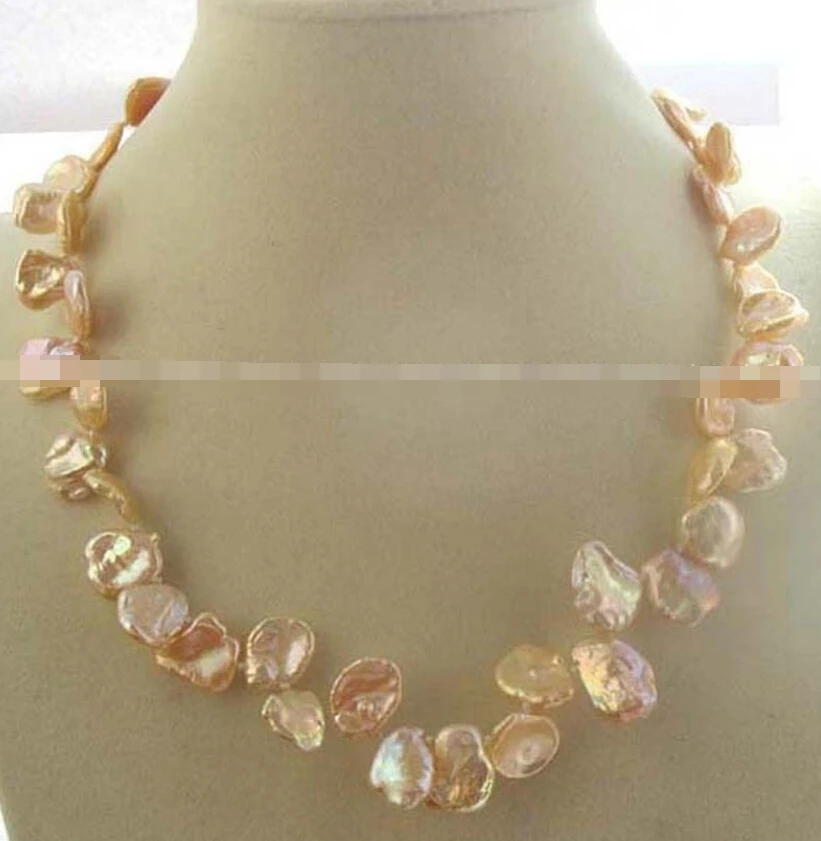 

ddh003784 freshwater pearl reborn keshi pink baroque necklace 18" nature 28% Discount