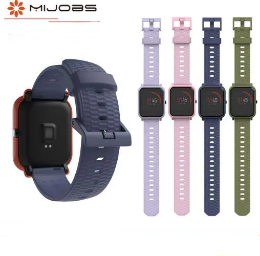

Mijobs 22mm 20mm Huami Amazfit Silicone Wrist Strap for Xiaomi Huami Amazfit Bip Pace Smart Watch Accessories Bracelet