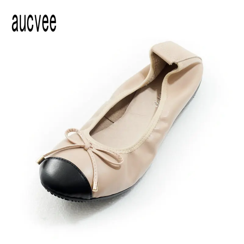 

Four Seasons Hot Genuine Leather Ballerina Flats Gommini Leisure Soft Bottom Stitching Color Women Shoes Size 35-43 sapatilha