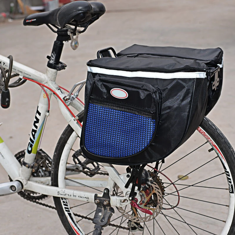 Высокое качество Открытый Велоспорт багажник велосипеда полка для пакета Сумки велосипед двойная молния багаж водонепроницаемый мешок 24L большой емкости