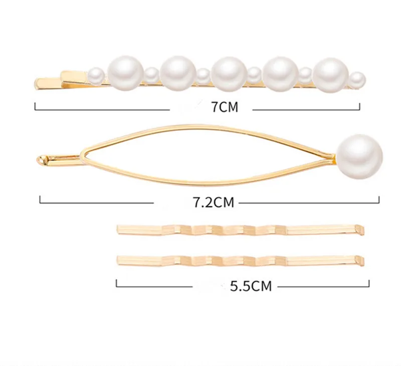 Kymyad 3Pcs/ Set Korea Fashion Metal Hairpins Imitiation Pearl Beads Hair Clips Bobby Pin Barrette Hairpin Hair Accessories