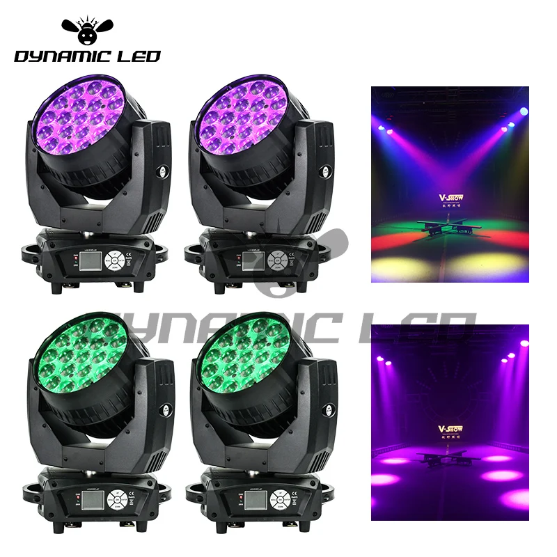 4 шт. AURA 19x15 Вт RGBW 4in1 Led перемещение головы луч света стирка с зумом подсветка