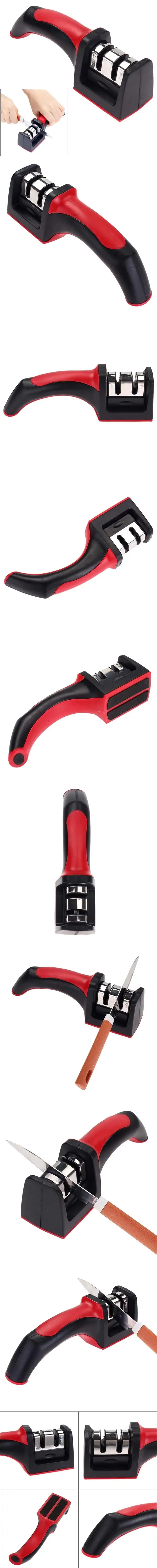 Два этапа алмазные/керамические кухонные Точилки для ножей/точильный камень для дома точилка Кухонные ножи инструменты красного цвета# P PML