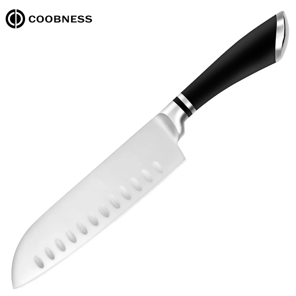

COOBNESS Kitchen Knife 7 Inch Japanese Santoku Knives Stainless Steel Knife Cleaver Vegetable Knives Sharp Blade Cooking Tool