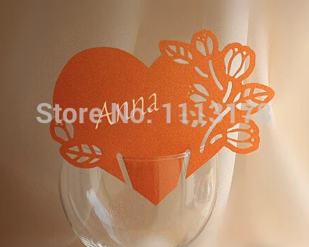 Flower And Love Table Marker Wine Gl Name Place Cards Heart Flower And Love Table Marker Wine Gl Name Place Cards Heart Date Personalized Wedding