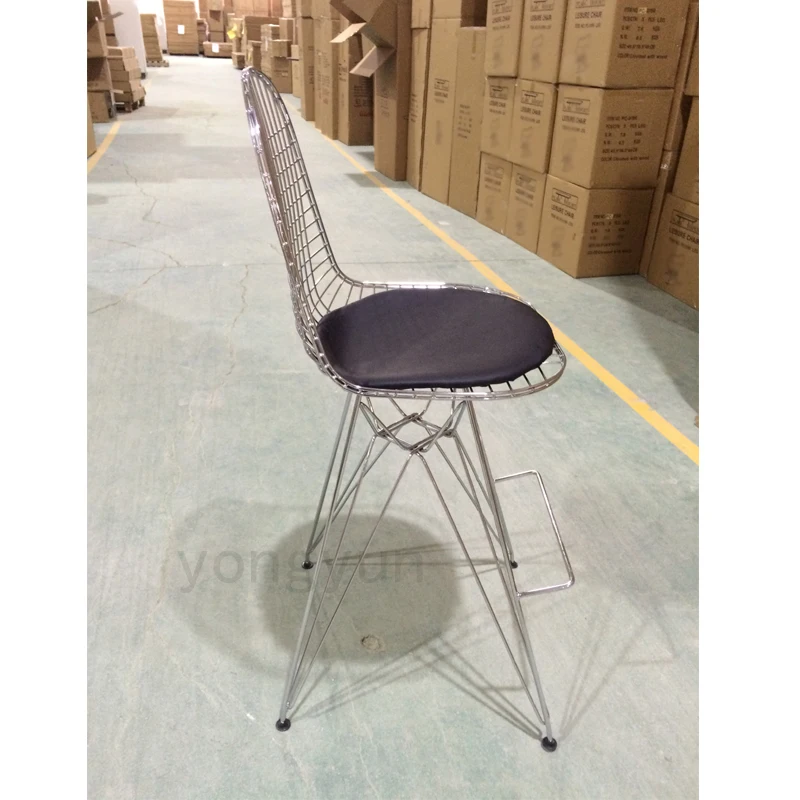 Минималистический современный дизайн Металлическая стальная проволока креативные обеденные стулья барный стул проволочный стул гостиная счетчик стул для отдыха хромированный