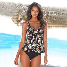 Танкини купальник для женщин Push Up комплект бикини с принтом плюс размеры Biquinis купальники для малышек женский двойка костюм maillot de bain Монокини